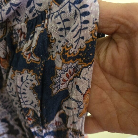 Knox Rose NWOT Blue Lavender Peasant Bohemian Floral Maxi Dress Size M - Picture 6 of 9